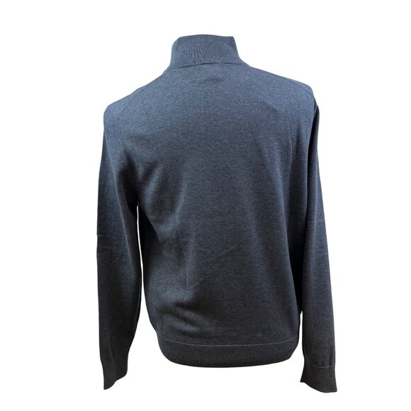 Lands End Grey Mens Half-Zip Sweater Warm Lightweight Quarter Zip Sz M - Picture 3 of 10